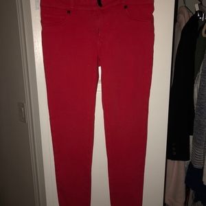 Red denimocracy jeans